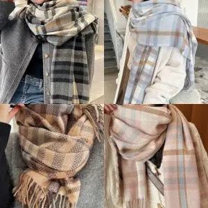 넥워머 여성 목도리 겨울 체크 방한 캐시미어머플러