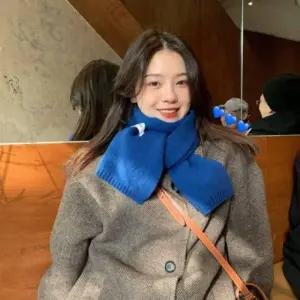 페이딩 니트 목도리 머플러 가을 겨울 여성 남성 커플 파랑 블루 선물