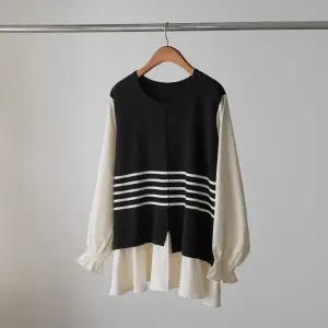 (안나앤플러스) 베스티 레이어드 니트[니트DYE10] 빅사이즈