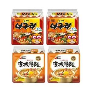 농심 얼큰한너구리 120g, 5입, 2개 + 안성탕면 125g, 5입, 2개