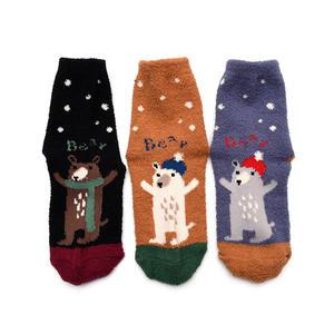 포근곰수면 3족 아동 방한 양말 세트 남아 여아 어린이 유아