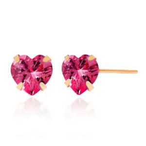 14K GOLD 체리 러브 귀걸이 핫핑크 5mm_GT106