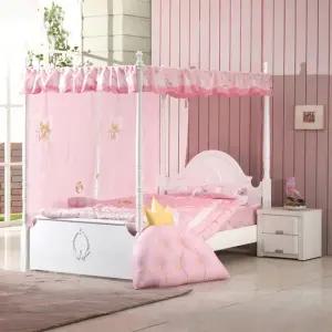 백설 공주 캐노피  슈퍼 초등 학생 벙커 어린이 공주 침대   라텍스매트 포함)
