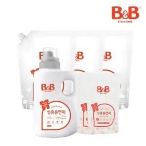 [증정] 비앤비 유아 섬유유연제 베르가못향 1500ml 용기형 1입+리필형 3입+800ml 2개증정
