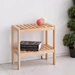 아이엘 고무나무 순수 원목 2단 선반