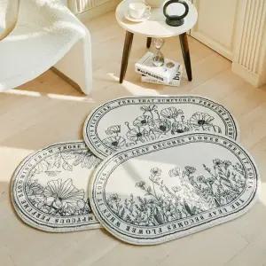 프렌치 가든 플라워 발매트 러그 50x80cm