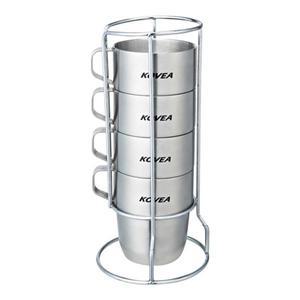 코베아 스텐레스 더블 머그컵 세트3 / 주방세트 / 수납거치대포함