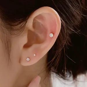 [더블유비엘]wbL 14k 데일리 큐빅 피어싱 W