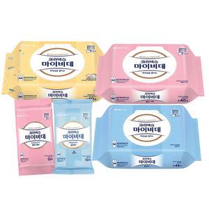 크리넥스 마이비데 물티슈 모음 가족용 여성용 키즈 비데물티슈 캡형 리필 휴대용 46매 40매 10