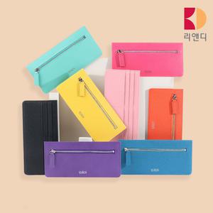 가죽 플랫 카드 장지갑 동전수납 얇은 슬림 수제 지갑 카드 명함 케이스