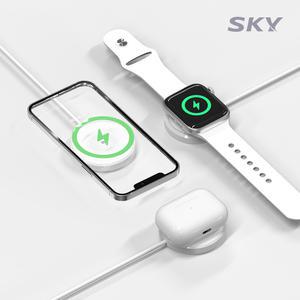 스카이 필 2in1 맥세이프 듀오 아이폰 애플워치 고속 무선 충전기 W22MAG