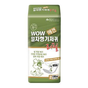 와우 애견기저귀 일자형 대형 100매 리필용 속 패드