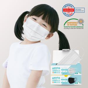 숨편한하루 덴탈마스크 (화이트/블랙) 25매입 유아용