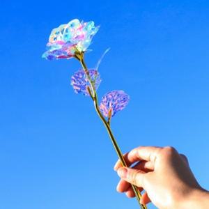 홀로그램 크리스탈 장미 꽃 어버이날 스승의날 선물 카네이션 [기념일 조화 로즈 인테리어 소품 장식]