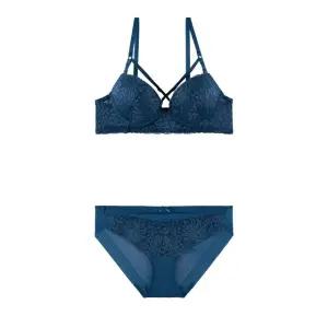 [롯데백화점]예스 딥블루 X스트링  레이스 롱브라  햄팬티 세트 YSWBY609YSWPY610