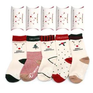 테라산타 5족 유아 아동 크리스마스 선물 양말 세트 남아 여아 어린이 초등 주니어