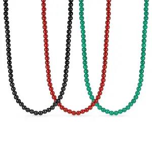 14k 컬러 오닉스 비드 목걸이(천연석)(3type)_4mm