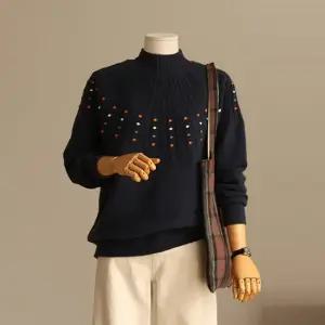 [써니11] twist 폼폼 반폴라니트