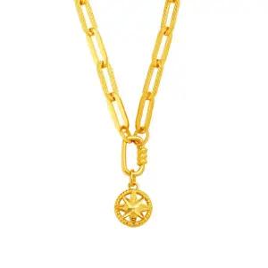 갤러리아 여자 순금 목걸이 나침반 코인 24K 11.25g 18K장식