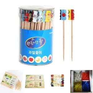 (이라이프) 과일꽂이 300개입 (원형케이스)/꽃요지/과일/꽂이/과일꼬치/이쑤시개/요지/1회용/안주꼬지/과일