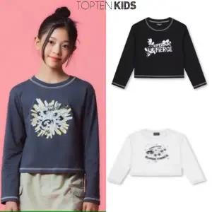 [탑텐키즈](하남점)24년 여아) 파워퍼프걸 수피마 배색 스티치 긴팔티MKE3TS2802