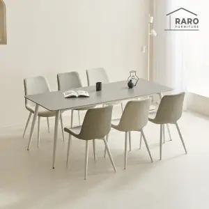 [/착불배송] 폴로 1800 포세린 통 세라믹 6인 식탁 세트 (식탁+의자6)