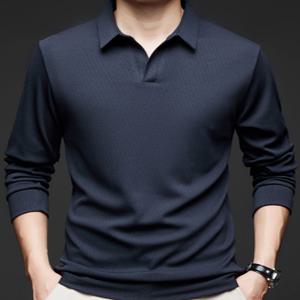 남성 긴팔 골프웨어 카라티 오픈 정장 칼라 티셔츠 KYUOQ 776