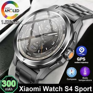 2024 샤오미 S4 스포츠 버전 스마트 워치 남성용 AMOLED HD BT 통화 GPS 추적 NFC 혈중 산소 스트레스 수면