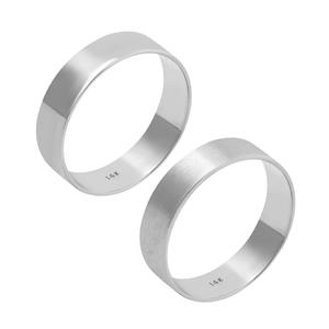 14K 평반지 유광 무광 화이트골드 D타입