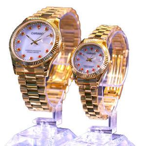 공식 카리아노 프리미엄 24k 금장시계 메탈 도금 여성+ 남성 손목시계 세트 기획전 고급 높은내구성 고강도글라스 방수기능 전자식