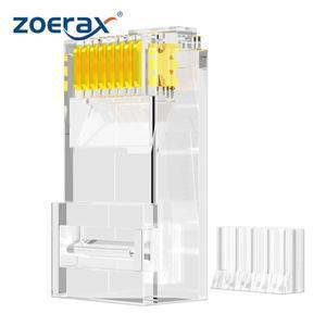 ZoeRax 2 피스 슈트 RJ45 Cat6 커넥터-3 프롱 8P8C 모듈러 플러그 23AWG 연선 및 표준 케이블 용