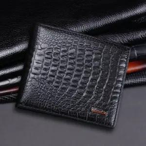 크리스찬케리 남성 소가죽 반지갑 CK-1104 악어무늬 블랙 카드 지폐 수납 지갑