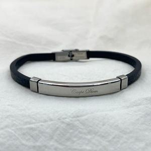 가죽 써지컬 각인 팔찌 이니셜 커플 끈팔찌 손목 액세사리 남자 여자 학생 템 매듭 스틸 만들기 심플 아이