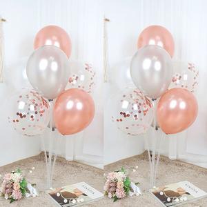 파티앤온 풍선꽂이 펄풍선 스탠드 장식 세트, 1.로즈골드 반짝, 2개