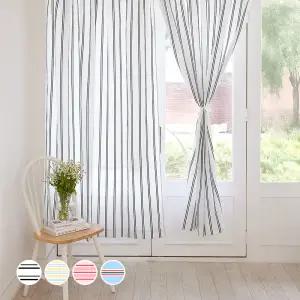 더자리 미드센츄리 모던 스트라이프 가리개커튼 긴창 4color