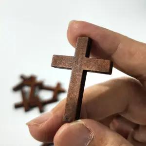 나무 십자가 펜던트 장식 팬던트 부자재 목걸이 재료 14k남자 18k 은 메탈 19k