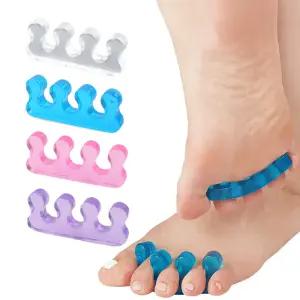 발가락 벌리개 한쌍 사이 끼우개 스트레칭 발가락 링 실리콘 분리기