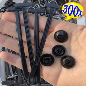 300/10PCS 자동 잠금 나일론 케이블 타이 버클 핀 및 지퍼 고정 와이어 스트랩 도구