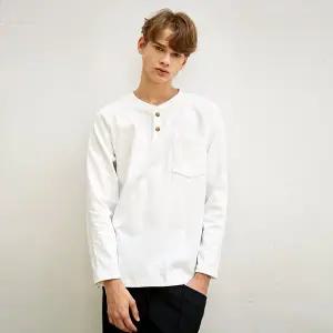 [커스텀어스]기장 편차 라그랑 헨리넥 티셔츠 CXS23FKRT980