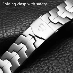 고급 실버 316L 스테인리스강 시계 밴드 22mm 로고 곡선 엔드 솔리드 링크 팔찌 태그호이어 링크 캘리버 워