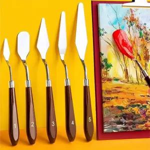 5pc 페인팅 나이프 미술 유화 아크릴 물감 백드롭/고체/팔레트/도구/미술용/유화용/그림/파레트/5종/고급