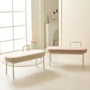 보루네오 마르체 폴라 타원형 패브릭 화장대스툴 BCM654C (착불)