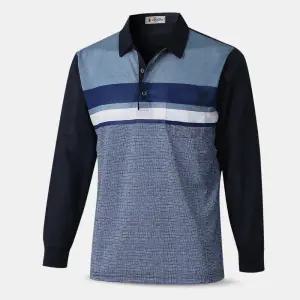 [아즈바이]중년 남성 면혼방 긴팔 카라 티셔츠 NSA32 봄 가을