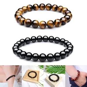 호안석팔찌 흑요석 천연석 소원 행운 불교 오닉스 팔/염주/팔찌/커플/천연/원석/부적/천연옥/금전운/돈복