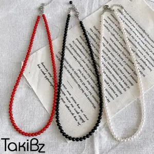 [타키비즈] 4mm 핵산호 레드 목걸이(써지컬)