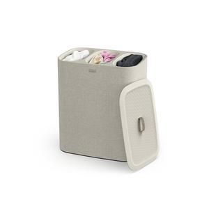 조셉 조셉 토타 트리오 90리터/23.8갤런 세탁 바구니 분리 바구니 뚜껑, 손잡이가 달린 탈착식 세탁 가방 3개 - 에크루