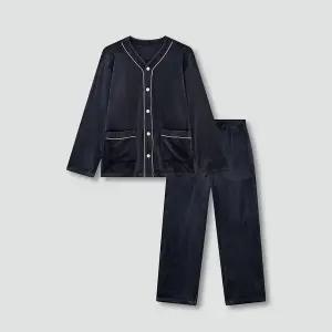 [JAJU](강남점)(이월) JAJU 남 밍크 플리스 브이넥 파자마 세트 J214401108