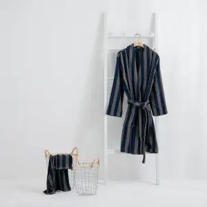 [JAJU](강남점)스트라이프 테리 가운_네이비