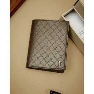 [헤지스 악세사리]헤지스 액세서리 남성 [스테디셀러]브라운 이니셜패턴 소가죽 중지갑  (WUWA4F305W3)