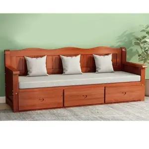 원목 거실 소파 사무실 응접실 클래식 서랍 벤치 의자 소파(120x62x85cm/서랍형)-레드브라운